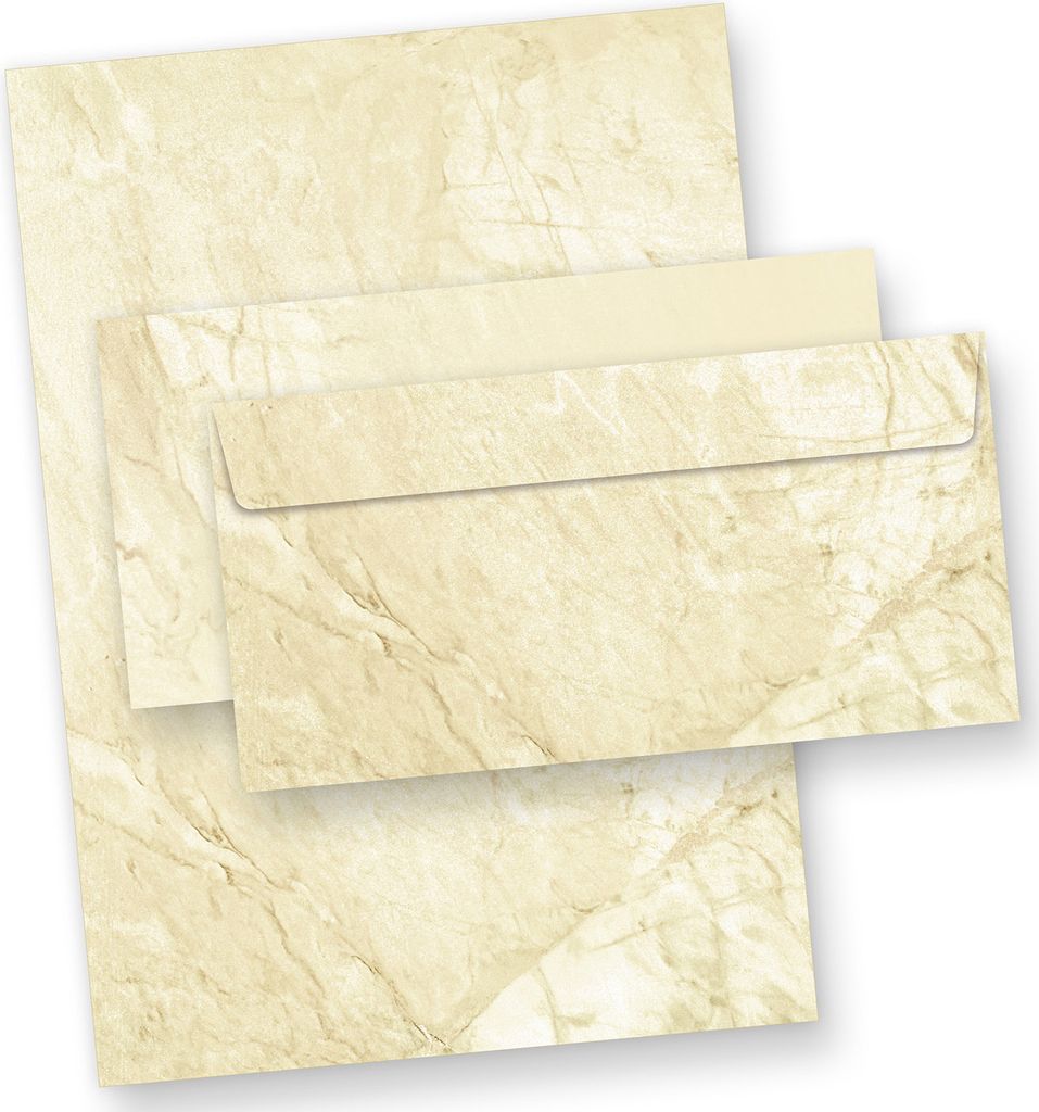 Briefpapier-Set marmoriert (100 Sets) 100 Briefbogen + 100 Umschläge