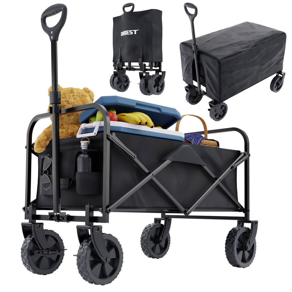 ONBEST Bollerwagen | faltbar | mit Schutzhaube | 61L | 80 Produktbild 