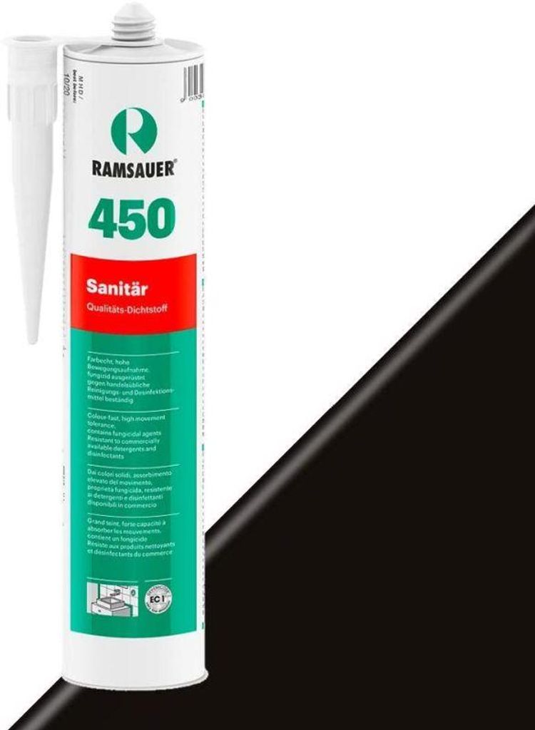 RAMSAUER 450 Sanitär Silikon 310 ml Kartusche Schwarz Produktbild 