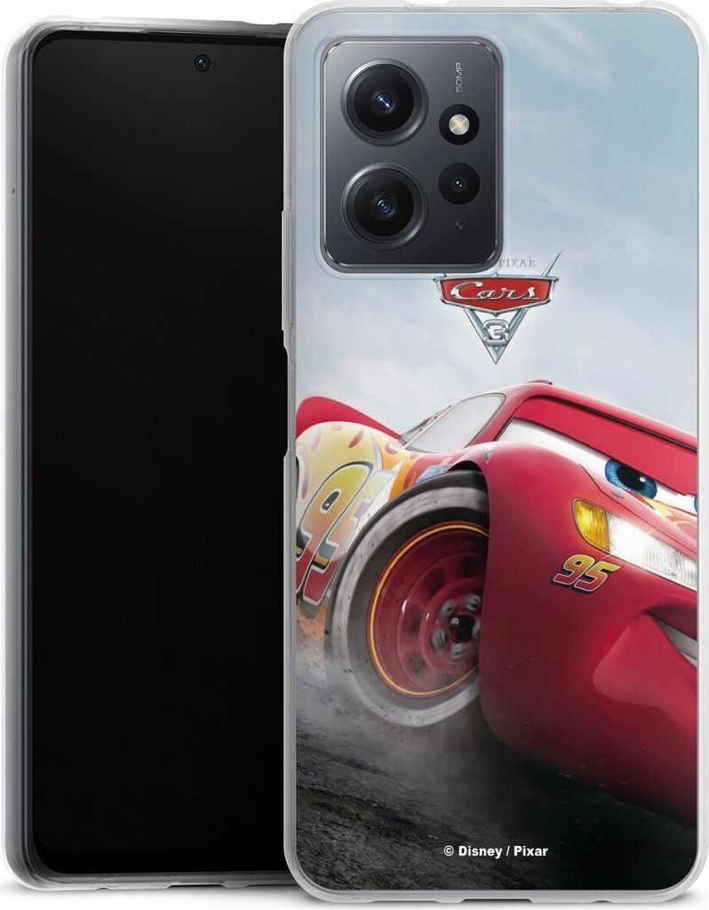 DeinDesign Handyhülle für Xiaomi Redmi Note 12 4G Silikon Hülle Case Smartphone Schutzhülle Cars Lightning Mcqueen 95 Offizielles Lizenzprodukt