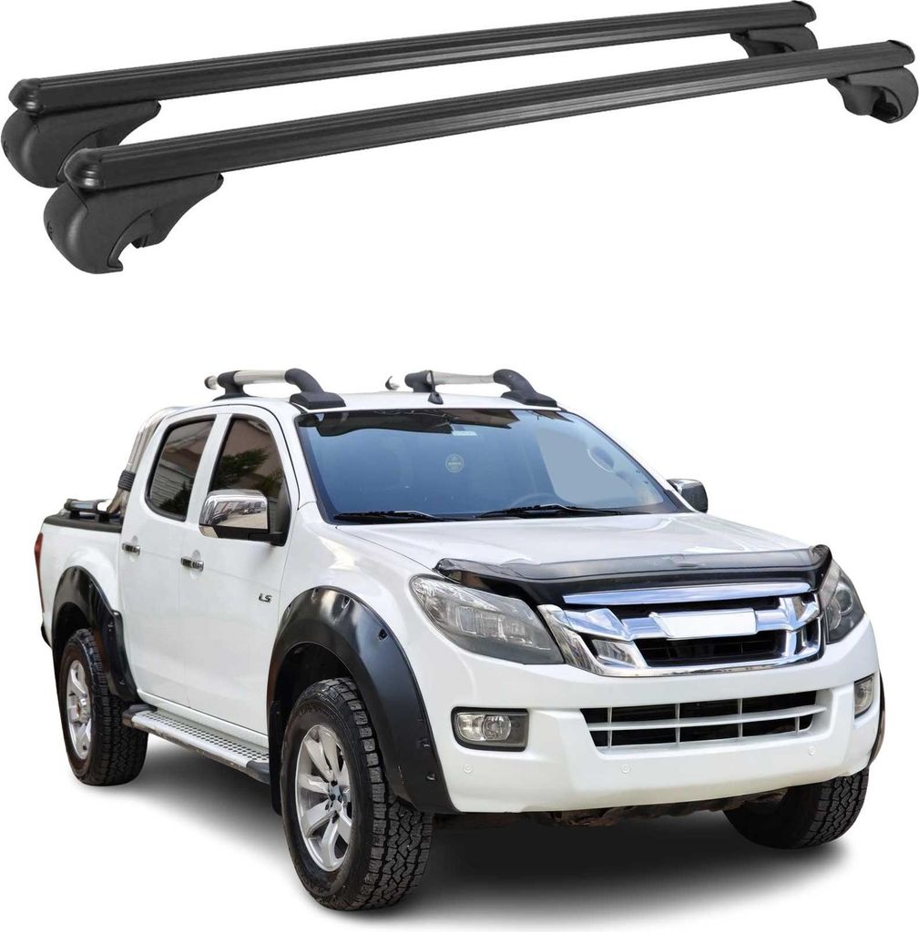 Dachträger für Isuzu D-Max 2012-2025 Gepäckträger Grundträger Alu Schwarz 2x