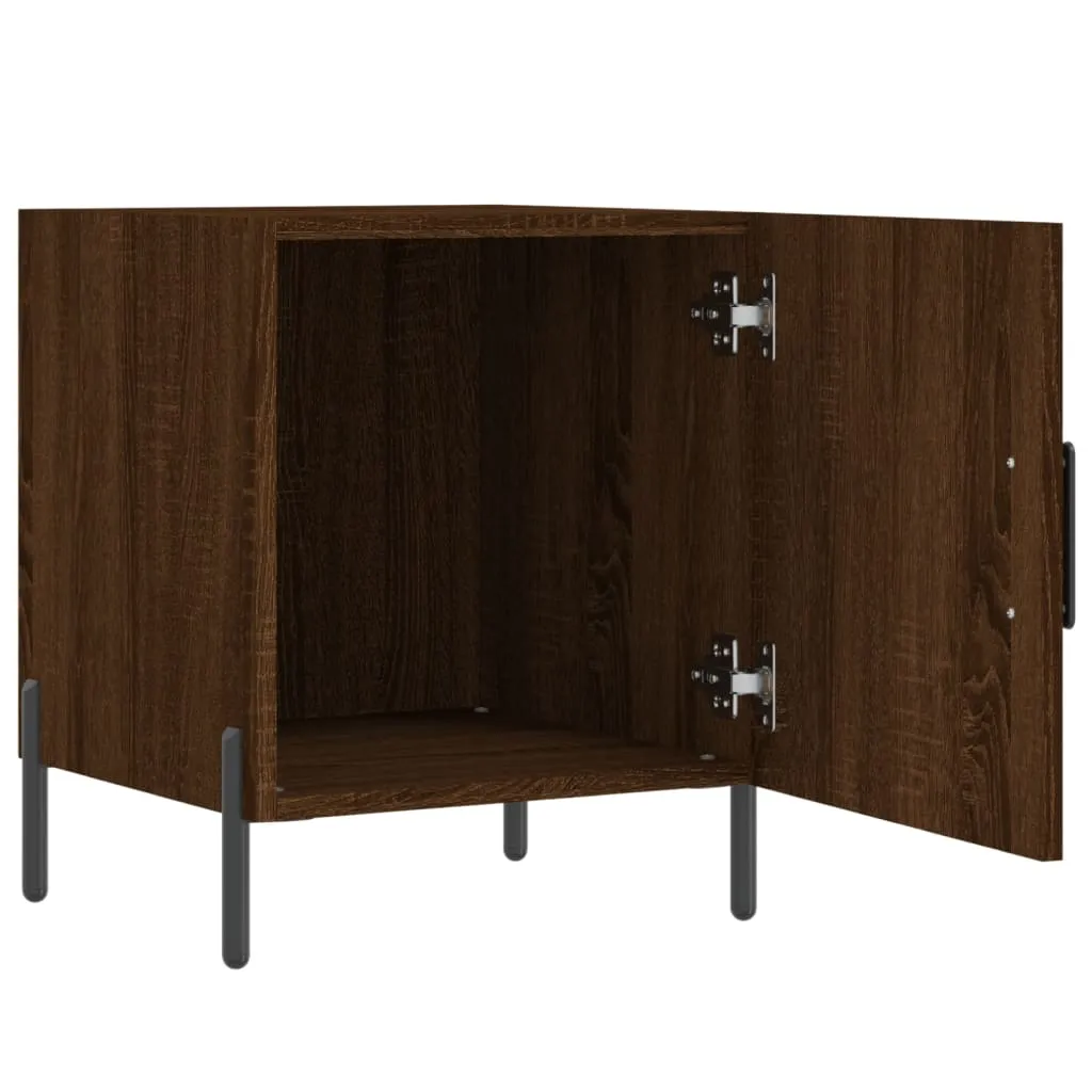 Petite table de nuit marron chêne 40 cm gain de place bois robuste - 6