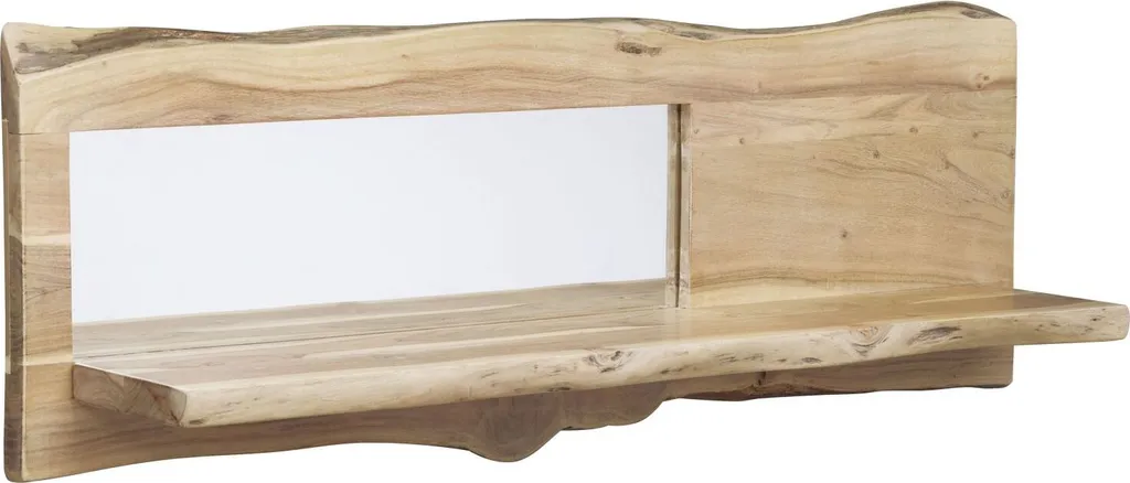 Étagère murale 121x22 Acacia PURE ACACIA #705 avec miroir intégré