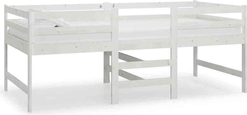 vidaXL Massivholzbett ohne Matratze Weiß 90x200 cm Produktbild 