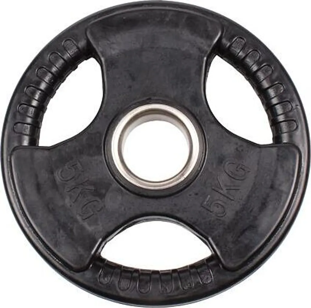 Poids de musculation olympique en caoutchouc pour barres de 50 mm noir
