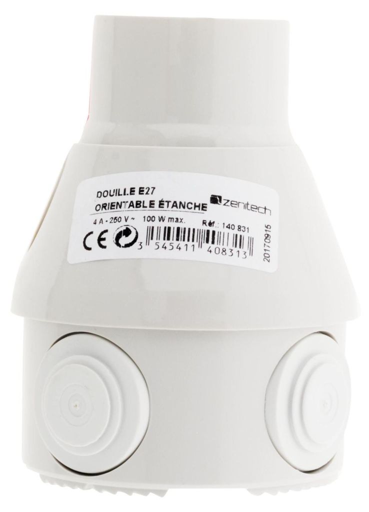 Portalámparas E27 giratorio e impermeable - Zenitech Imagen del producto 