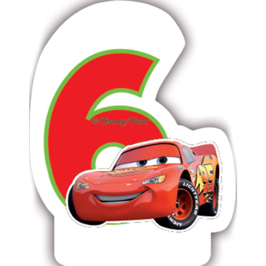 Neonové narozeninové svíčky č. 6 s číslem Cars Obrázek produktu 
