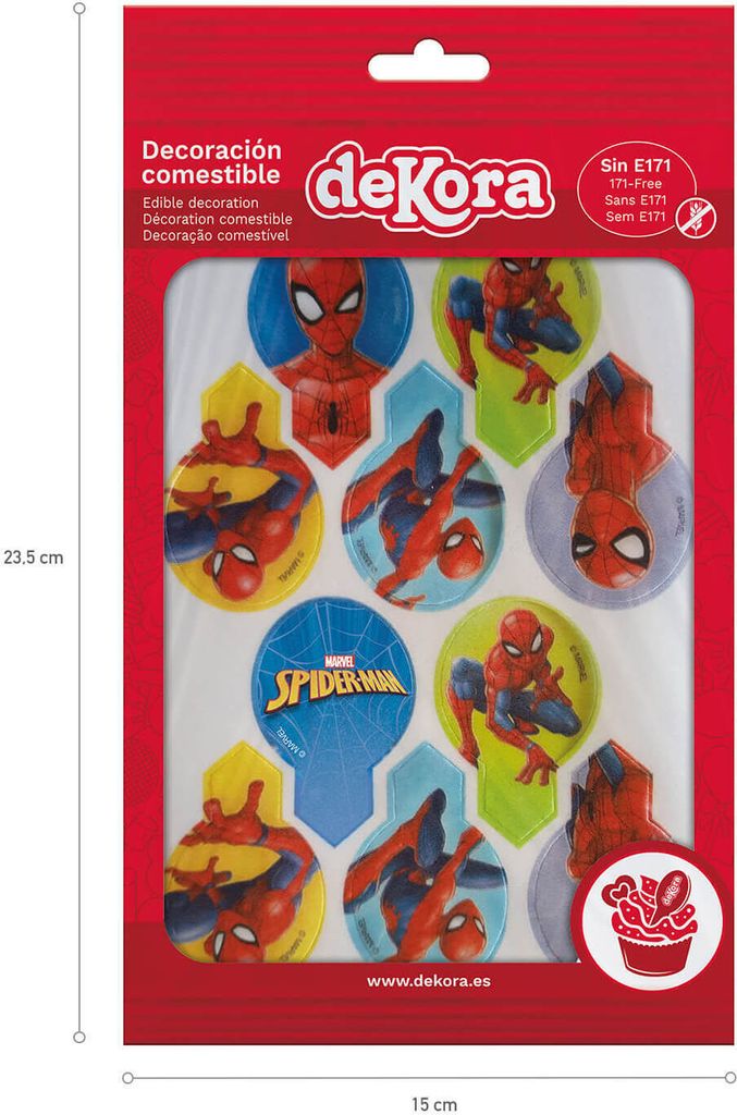 12 Spiderman Dekopicker aus Esspapier Produktbild 3
