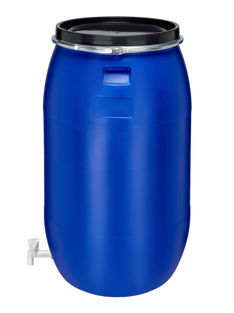 Fût en plastique Garronda 220 L à large goulot avec Image du produit 
