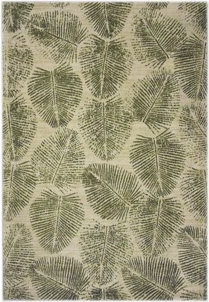 Tapis de salon vert 120x170 cm Bakero Elisa 01 au style graphique chic