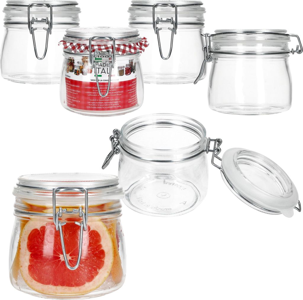 6x NORMA Vorratsglas 500ml aus Glas mit Bügelverschluss luftdicht Einmachgläser