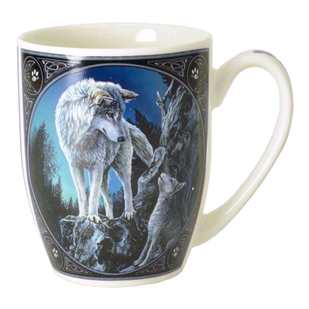 Lisa Parker - Wolf mit Welpe Kaffeebecher Produktbild 