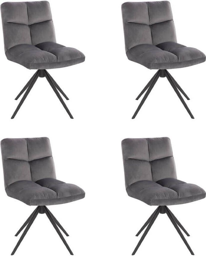 HOME DELUXE - Esszimmerstuhl NODA 4er Set - Farbe: Hellgrau Produktbild 
