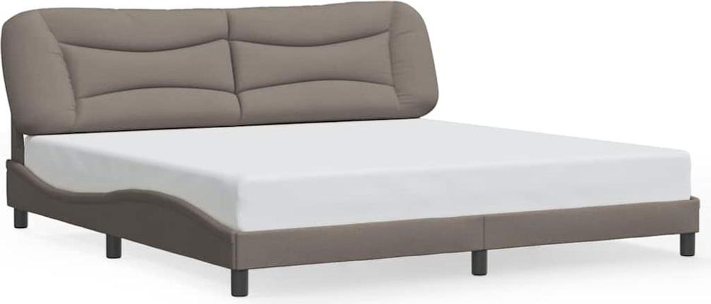 vidaXL Bettgestell ohne Matratze "Hvar" Taupe 200x200 cm Stoff
