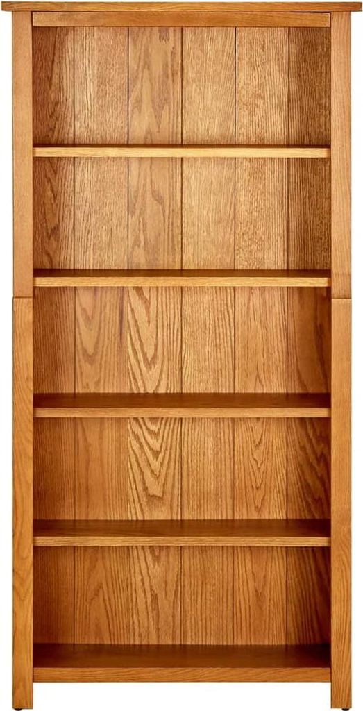 vidaXL Bücherregal 5 Fächer 70x22x140 cm Massivholz Eiche
