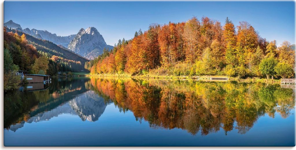 ARTland Leinwandbild Riessersee Bayern Größe: 100x50 cm