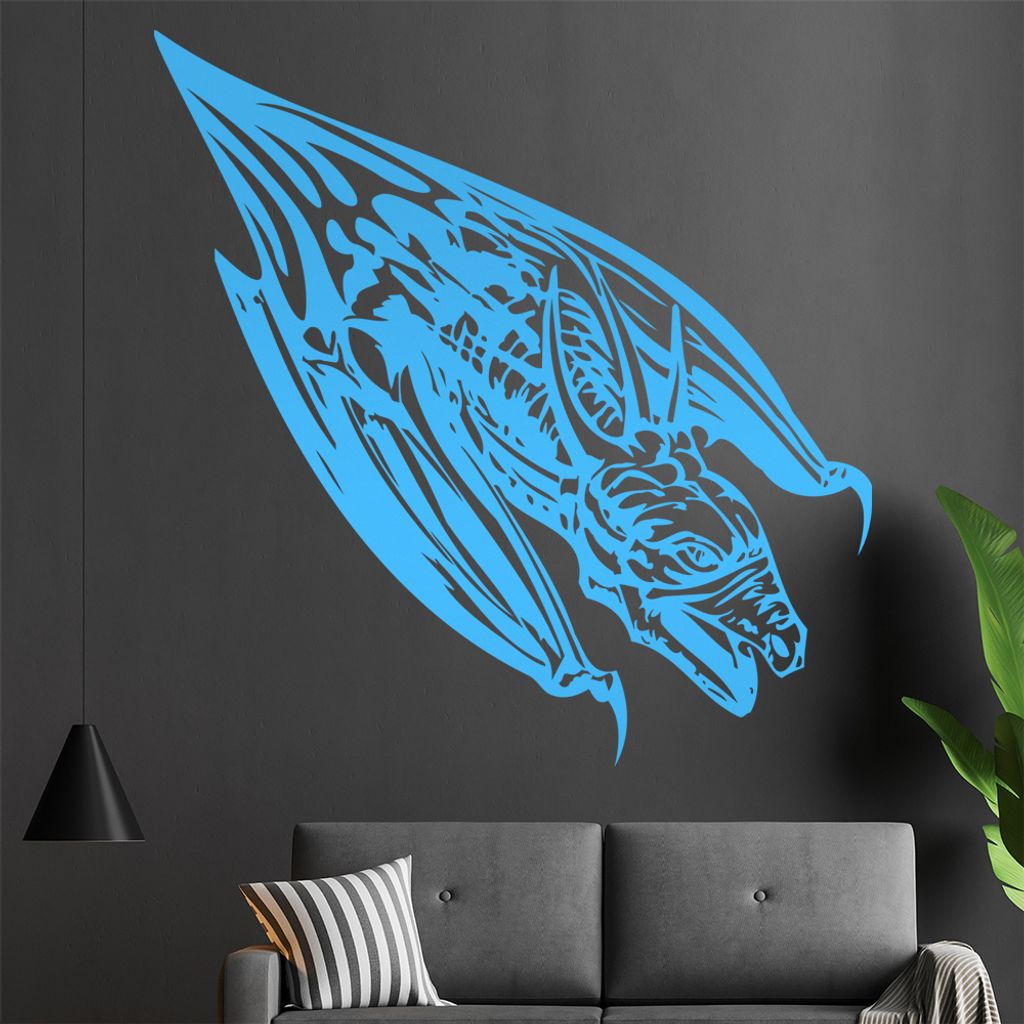 Drachen Flug Wandtattoo in 6 Größen - Wandaufkleber Wall Sticker - Dekoration, Küche, Wohnzimmer, Schlafzimmer, Badezimmer
