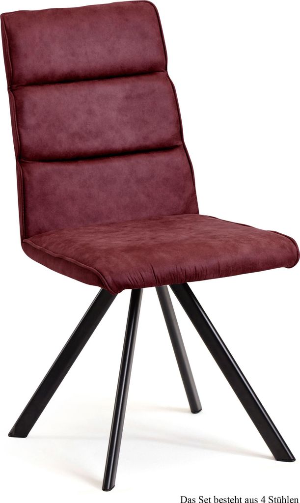 Esszimmerstuhl drehbar (4er-Set) Dessa 47x92x60 Schwarz/Marsala