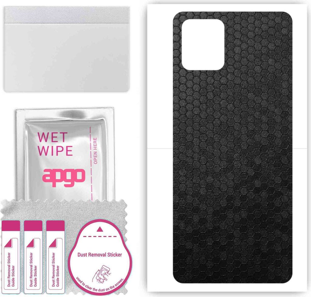 apgo Rückseite Schutzfolie, Skin, kompatibel mit Vivo IQOO U3x, Hinten Displayschutzfolie aus Vinylfolie, kratzfest, einfache Montage - Schwarze H...