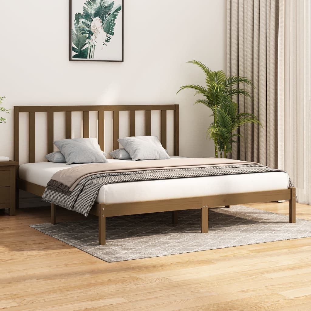 Maison Exclusive - Massivholzbett Honigbraun Kiefer 200x200 cm