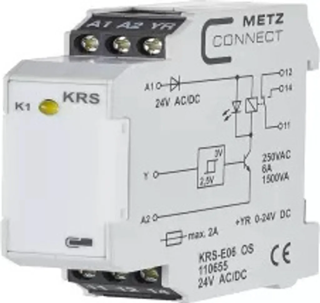 Module d'interface KRS-E06 1W sans commande manuelle METZ CONNECT 110655