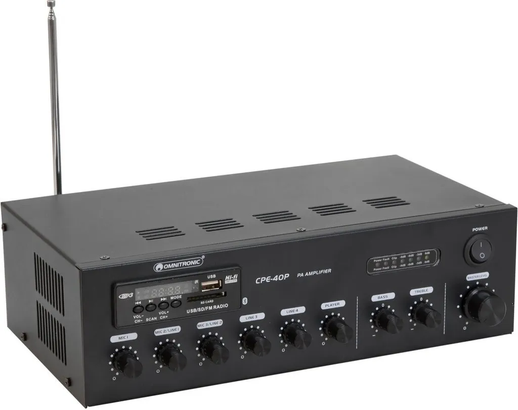 Amplificateur ELA Omnitronic CPE-40P pour Sonorisation Magasin et Bureau