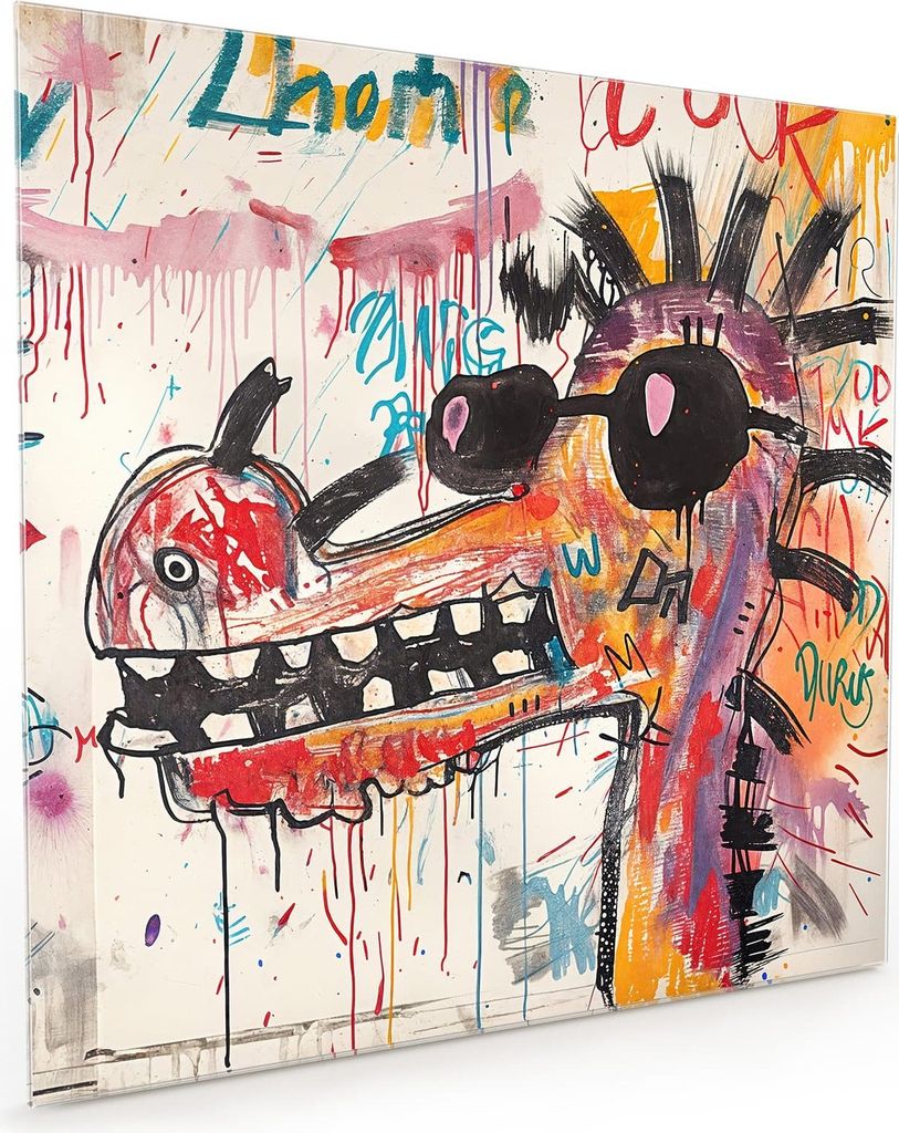 Küchenrückwand Spritzschutz Glas mit Motiv Kreatives Graffiti 40 x 40 cm