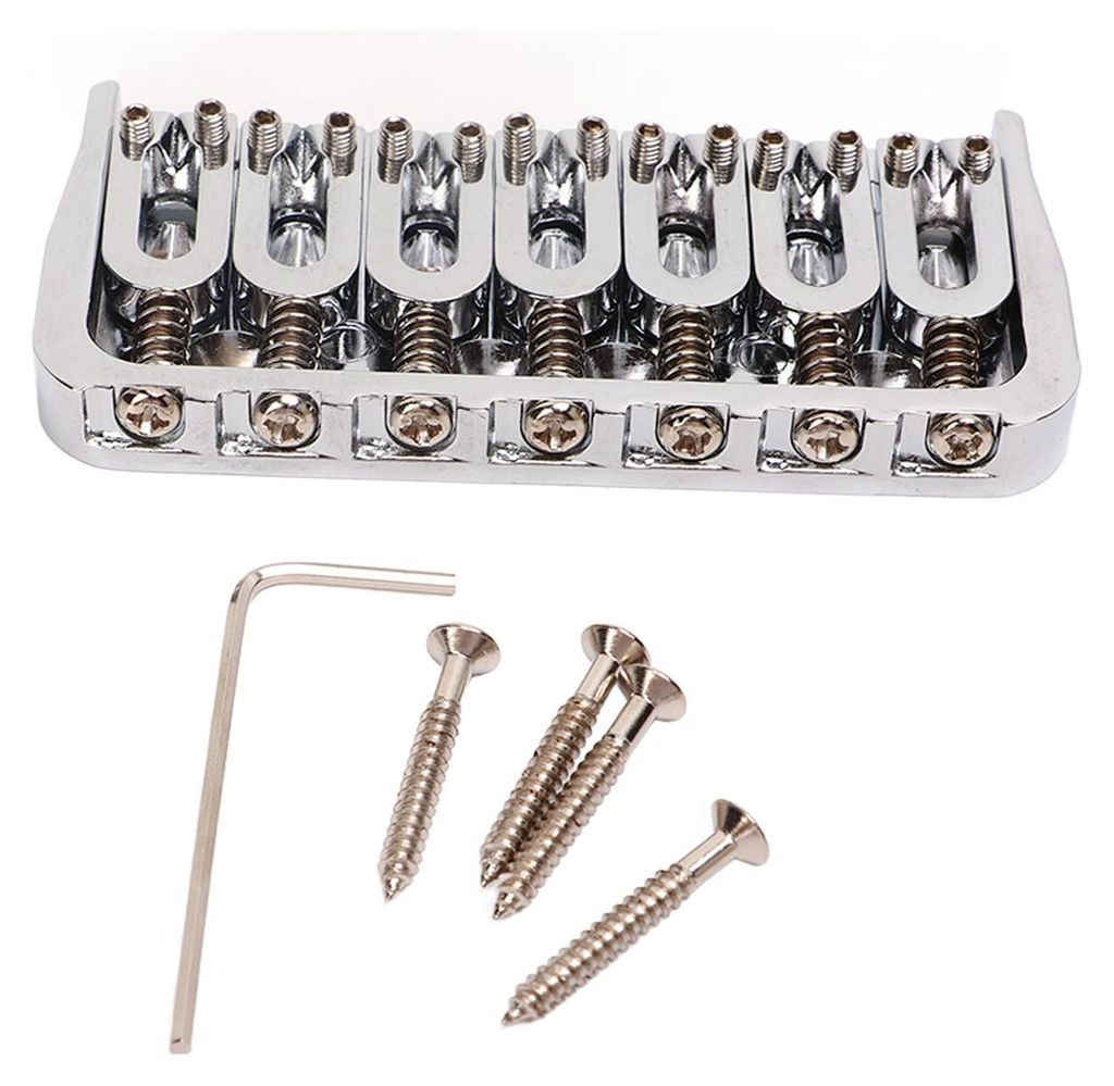Gitarrenbrücke, 7-saitiger Metall-Saitenhalter, Instrumentenzubehör für Bass, Ukulele und E-Gitarren