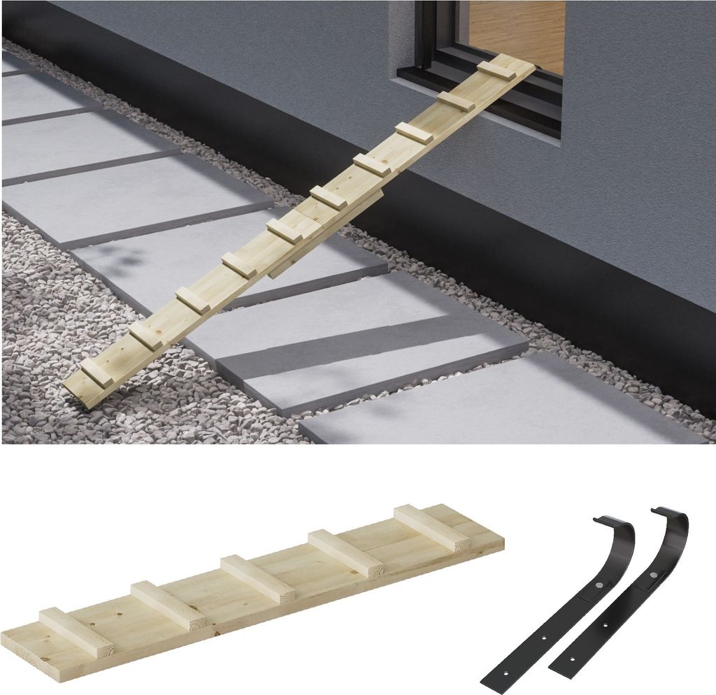 Katzenleiter Katzentreppe Katzenstufe für Balkon Treppe 1m mit Metallhaken 9750