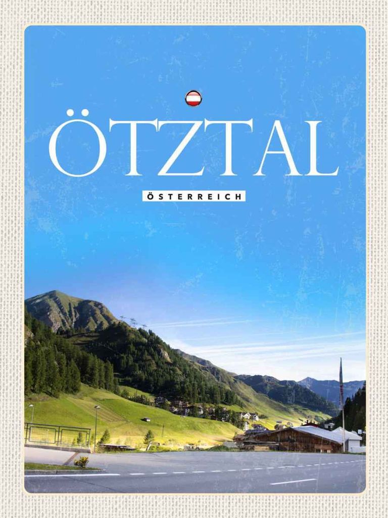 vianmo Holzschild 40x30 cm Ötztal Österreich Wald Natur Bildmotiv Reisemotiv Straße Stadt