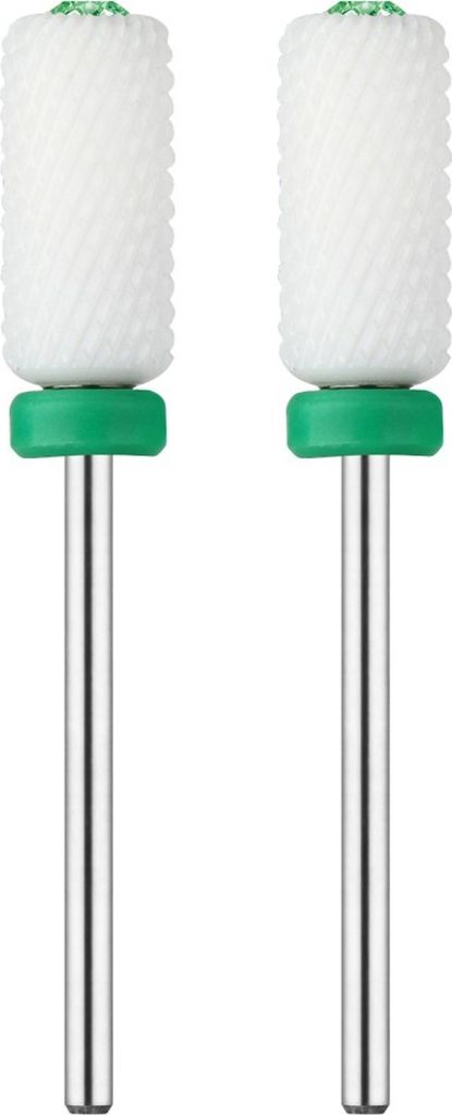 JCMaster 2MCE475M1, 2x Premium Nagelfräser Aufsätze Keramik, 2.35mm Bits zylinder Gelnägel mit Crystal