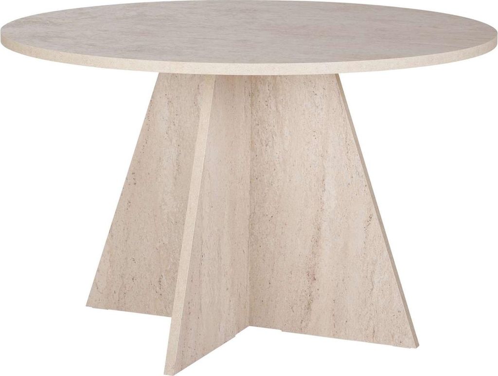 Esstisch "Virella" aus Holz – 120 x 120 x 75 cm – Travertin Produktbild 