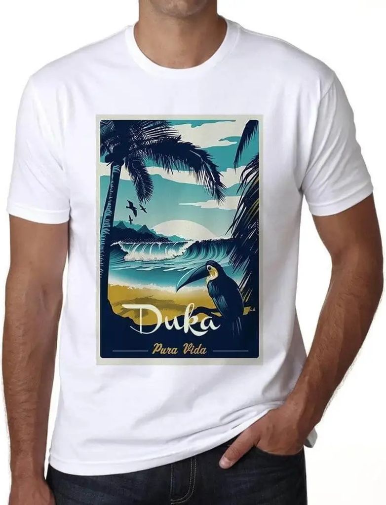 Herren Grafik T-Shirt Duka pura vida Strand – Duka Pura Vida Beach – Öko-Verantwortlich Vintage Jahrgang Kurzarm Lustige Druck Geburtstag Gesc...