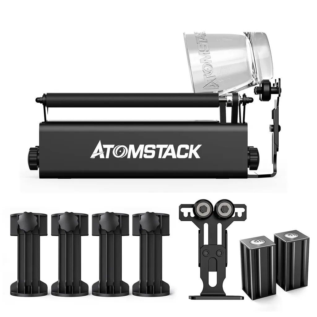 Rouleau Rotatif Atomstack R3 Pro pour Personnaliser Verres et Bouteilles