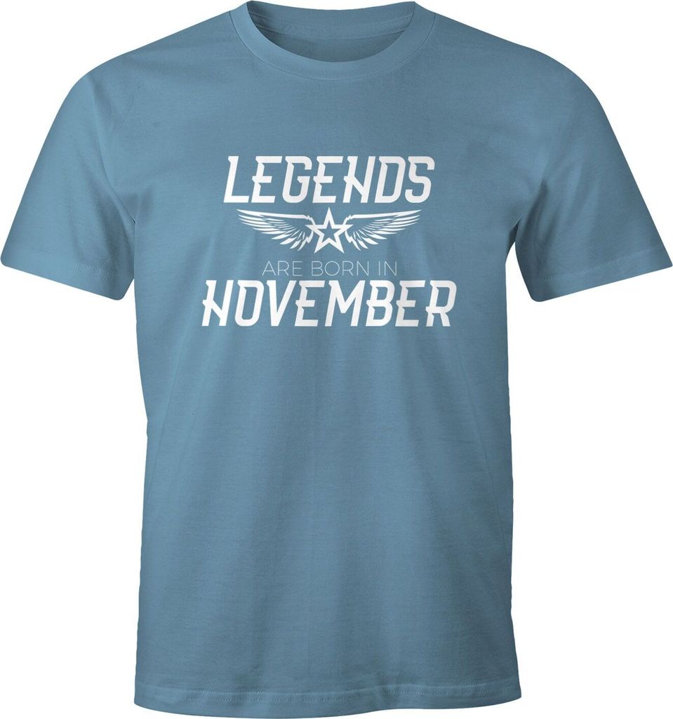 Herren T-Shirt Legends are born in November Geburtstag Geschenk Fun-Shirt Moonworks stone blue M