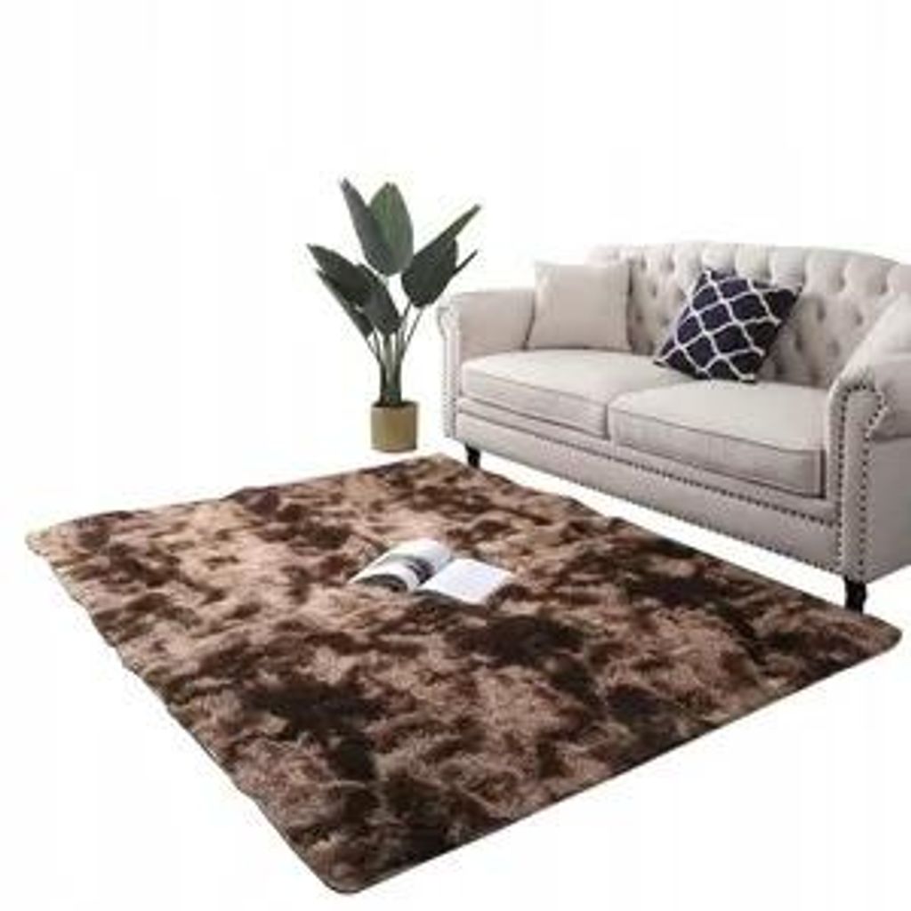 Měkký hnědý plyšový koberec shaggy rabbit 120x170 cm Obrázek produktu 