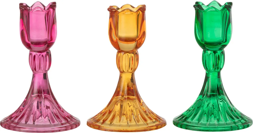 Bougeoir Tulipe pour Décoration de Table Mariage et Dîner - Lot de 3