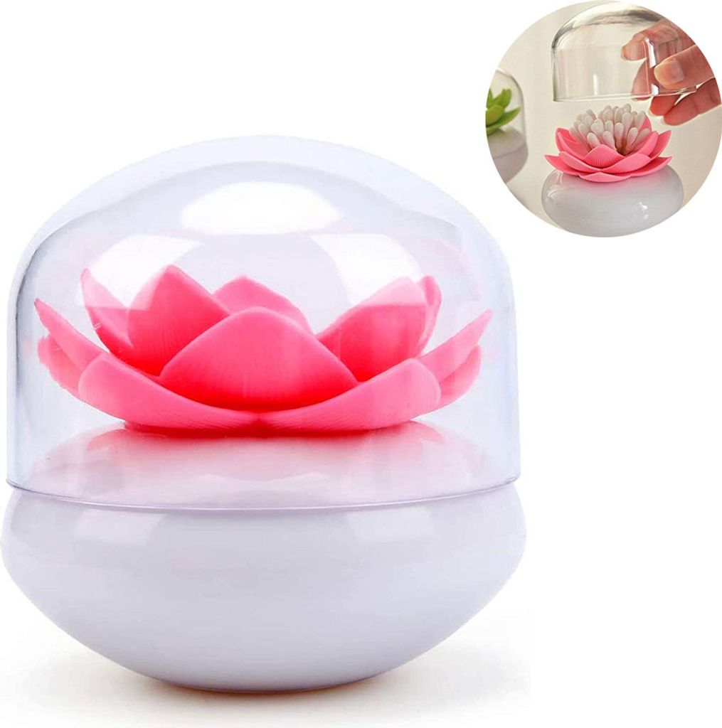 Wattestäbchen-Organizer, Lotusform, Tupfer, kosmetische Aufbewahrung, Zahnstocherbehälter, Badezimmer-Dekor, Aufbewahrungsbox