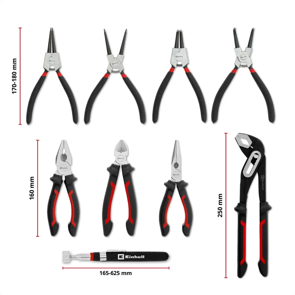 Assortiment de Pinces de Serrage et Coupe Einhell avec E-Case 9 pcs - 16