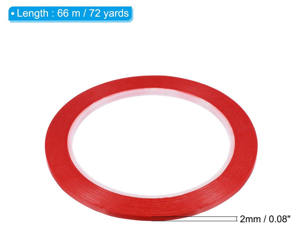 2mmx66m Feine Linien Klebeband Rot, 5 Rollen PET Klebestreifen Selbstklebend Dš¹nnes Zierstreifen, Whiteboard Klebeband Wasserdicht Gitter Markie...