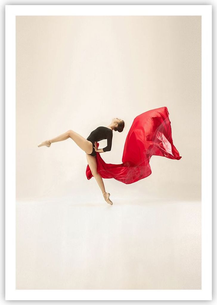 Poster - Poster ohne Rahmen - Ballerina Tanz Rot - 70x100 Produktbild 