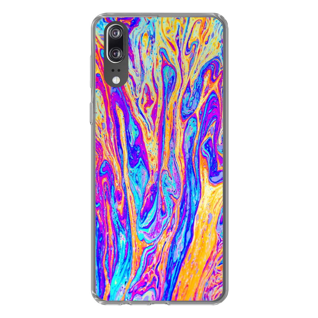 MuchoWow Handyhülle Schutzhülle Hülle für Huawei P20 Kunst - Farben - Psychedelisch Silikon Softcase Handy Hülle - Hardcover