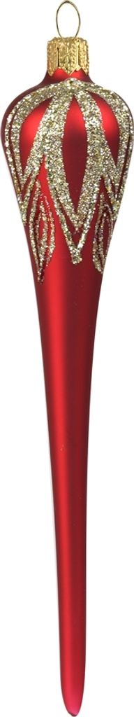 Rote Eiszapfen mit Platinblumen Dekor