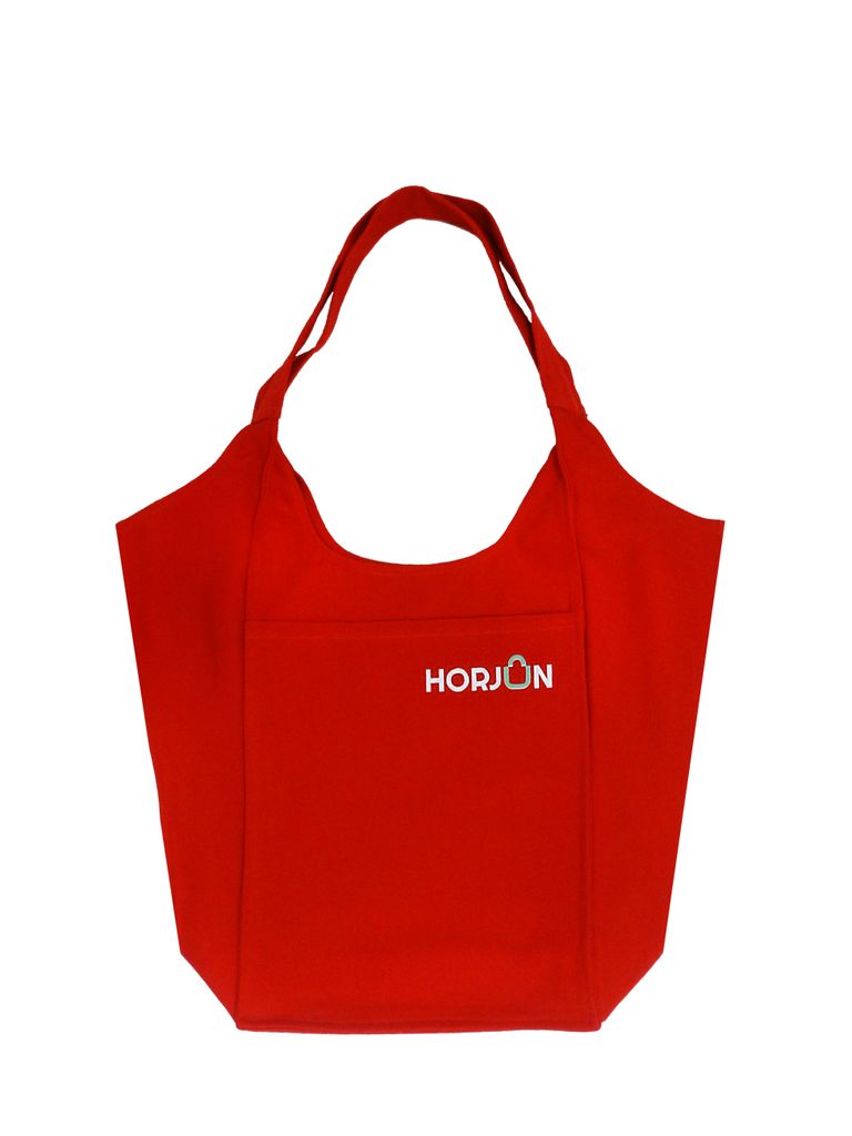 HORJUN Tragetasche Beuteltaschen, Baumwolltaschen, 100% Baumwolle, Gabardine Stoff Rot