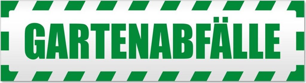 Gartenabfälle gestreift Magnetschild Schild magnetisch