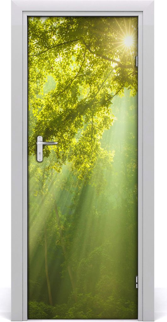 Tulup Türaufkleber 75x205 cm Dekorative Aufkleber Selbstklebend Wasserdichte Tapete Abnehmbar Schlafzimmer Wohnzimmer Wohnkultur - Sun im Wald