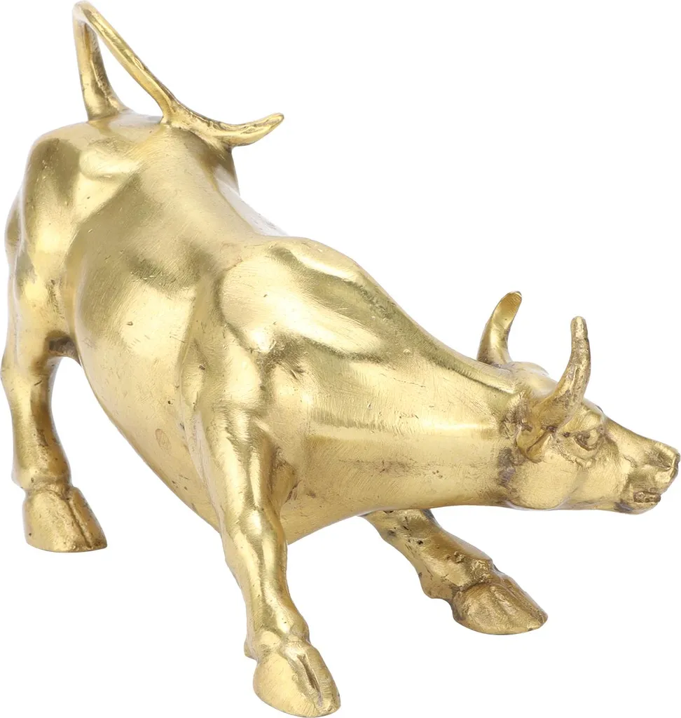 Sculpture Animale Taureau en Laiton - Objet Décoration Bureau et Vitrine - 4