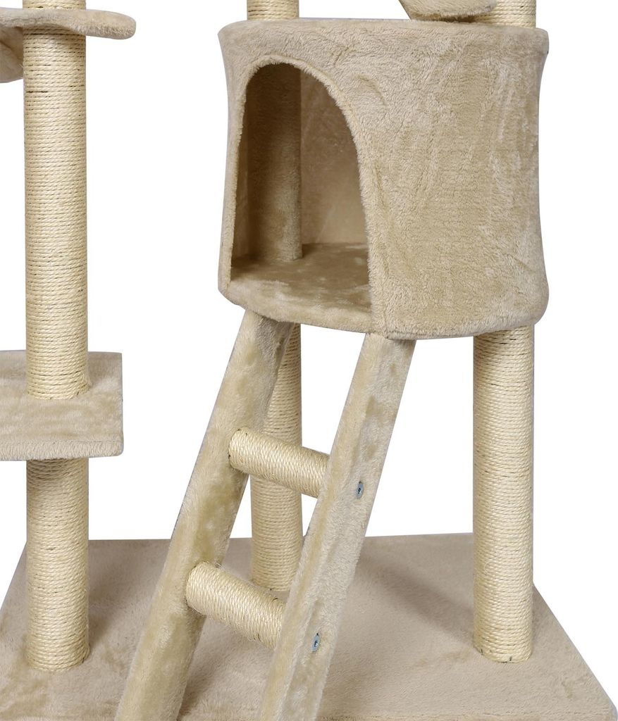 Wiltec Kratzbaum deckenhoch 233-270 cm in Beige, Produktbild 4