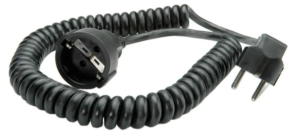 Extension électrique spirale 4 mètres pour bureau et atelier noir