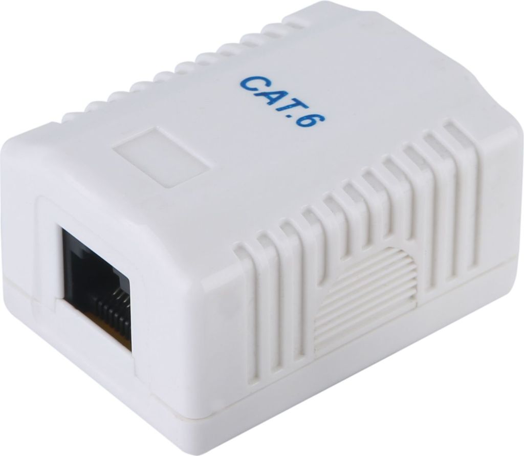 Equip Aufputzdose Cat6 1-Port RJ45 UTP RAL 9010 ws Polybeutel
